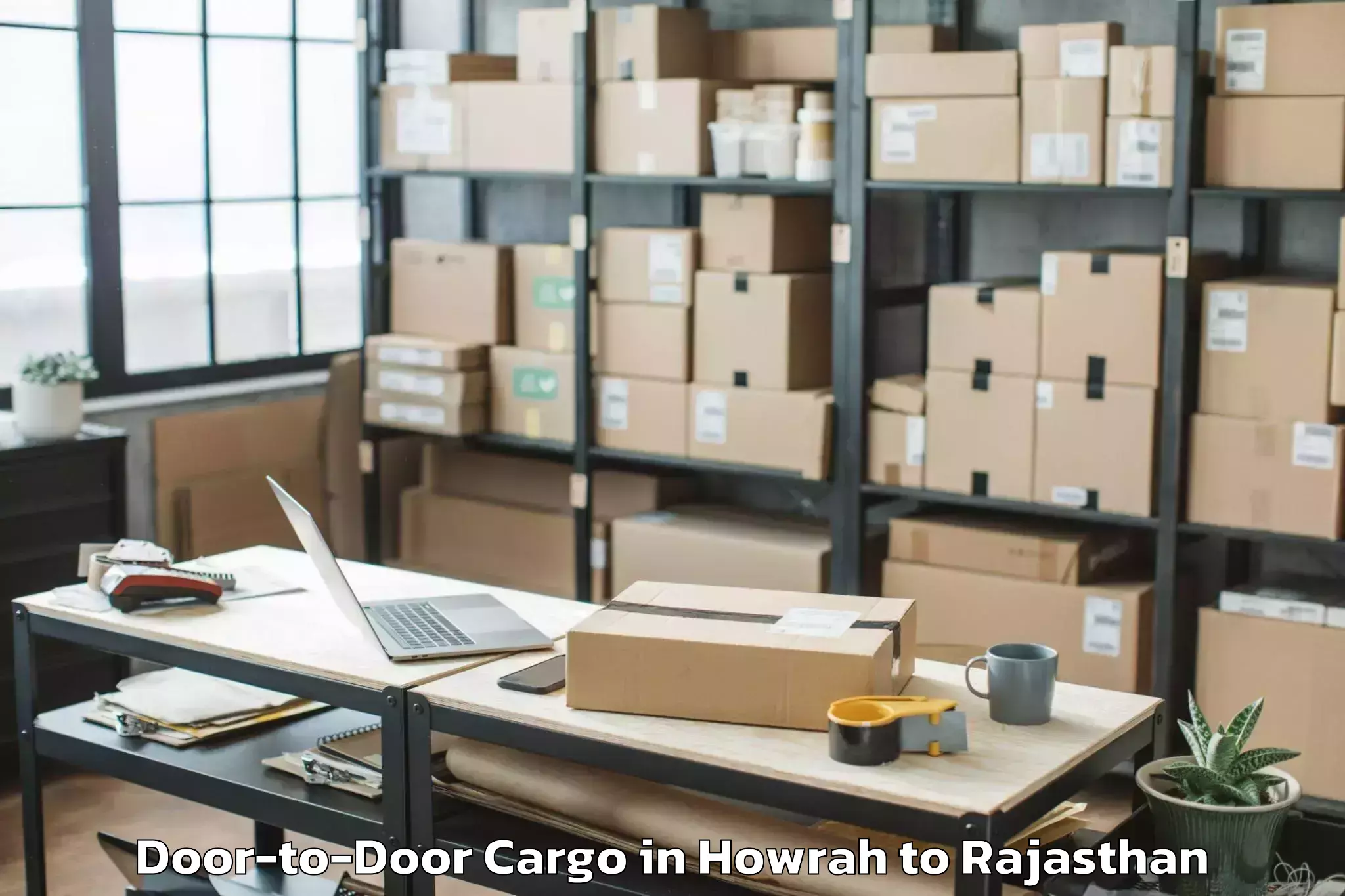 Professional Howrah to Sangam University Bhilwara Door To Door Cargo